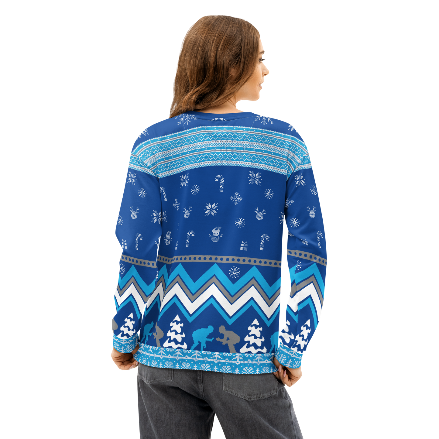 Favorite Season Is Wrestling Ugly Sweatshirt (Blue/Grey)