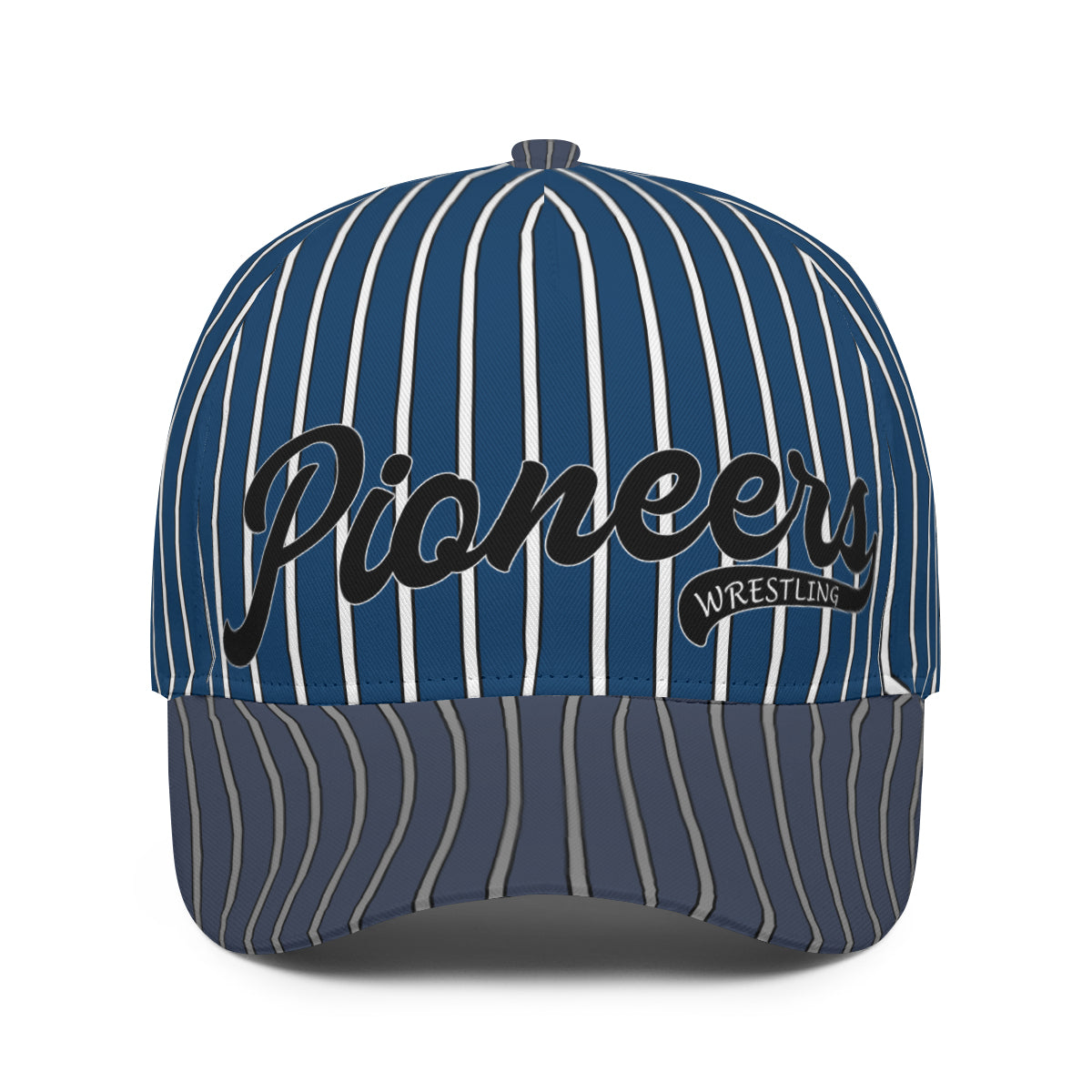 Blue with White Pinstripes Hat - Pioneer Wrestling