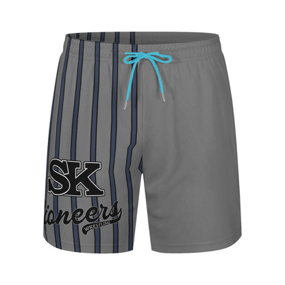 Grey& Navy Shorts with Spandex Underlayer