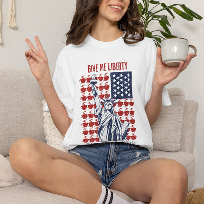 Give Me Liberty, Coffee, Peace | Fun Freedom Coffee Lover Tee | Comfort Colors