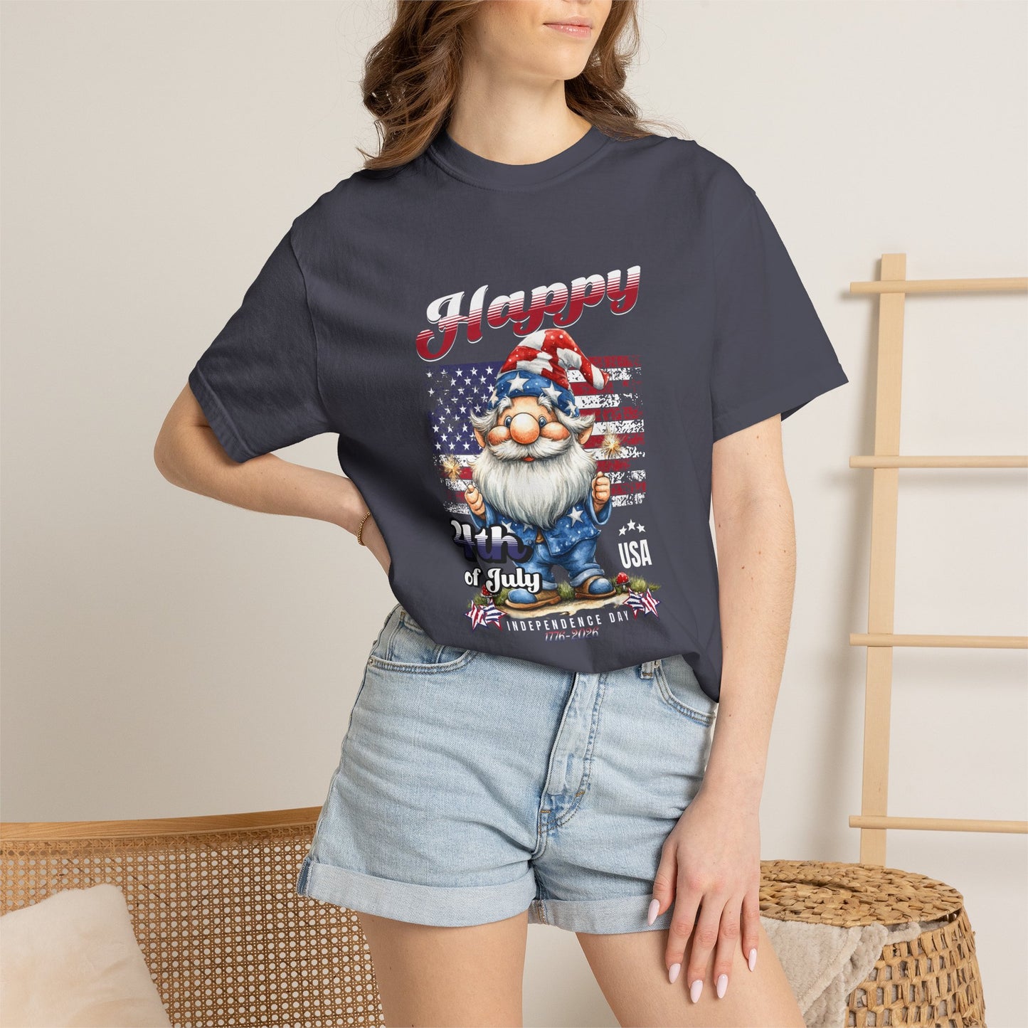 America Gnome Patriotic T-Shirt | USA 250 | 4th of July | Comfort Colors
