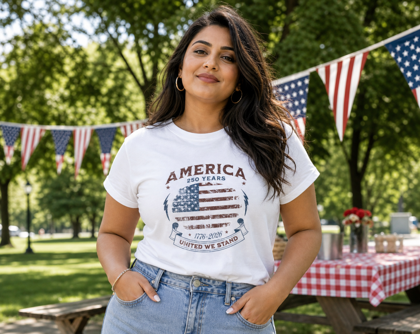 America United We Stand 1776 - 2026 Tee | American Pride Shirt | 4th of July Independence Day | Comfort Colors