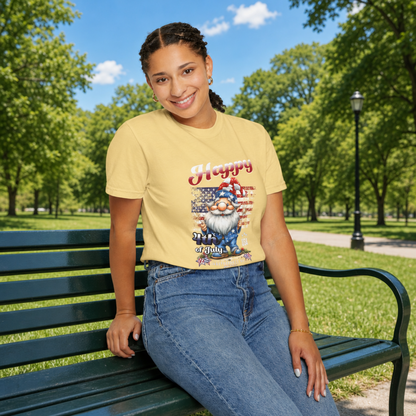 America Gnome Patriotic T-Shirt | USA 250 | 4th of July | Comfort Colors