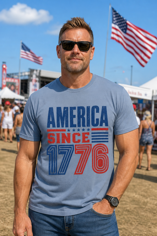 America 1776 T-Shirt Patriotic USA Independence Day Gift Tee American History Freedom Shirt Men Women Unisex