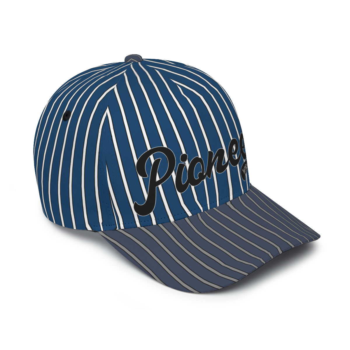 Blue with White Pinstripes Hat - Pioneer Wrestling