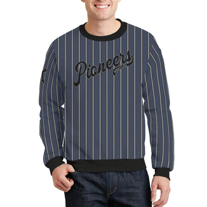 Pioneers Wrestling Pinstripe Crewneck (Navy/Grey)