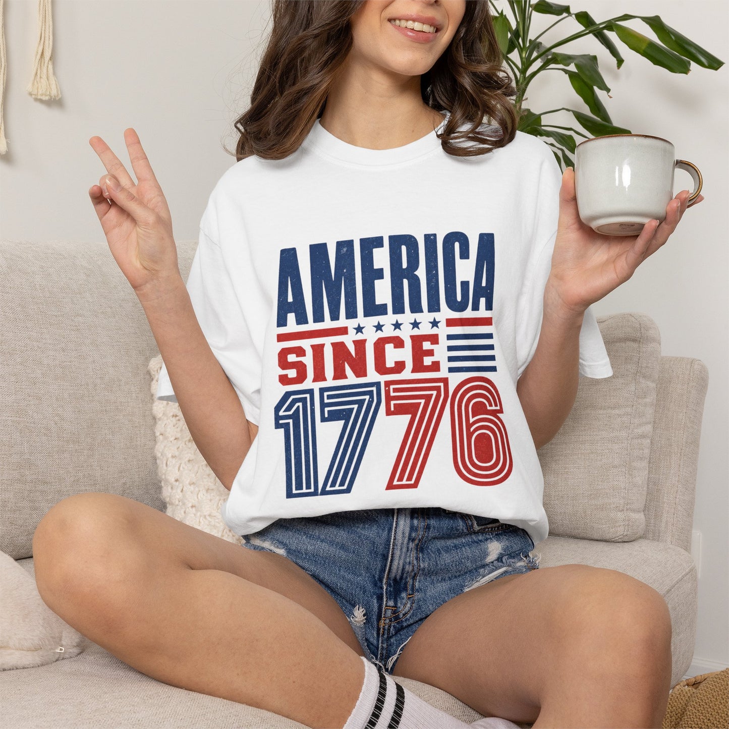 America 1776 T-Shirt Patriotic USA Independence Day Gift Tee American History Freedom Shirt Men Women Unisex