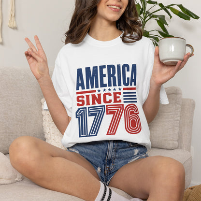 America 1776 T-Shirt Patriotic USA Independence Day Gift Tee American History Freedom Shirt Men Women Unisex