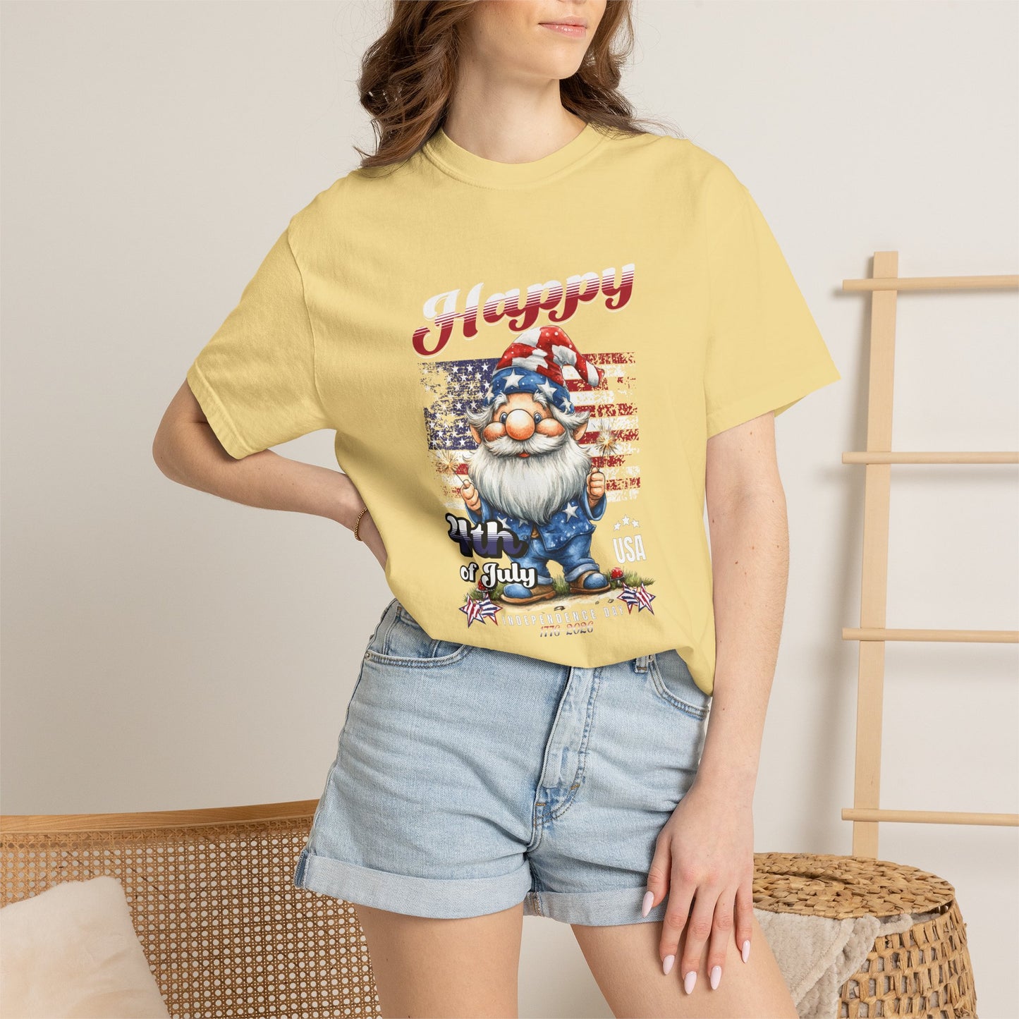 America Gnome Patriotic T-Shirt | USA 250 | 4th of July | Comfort Colors