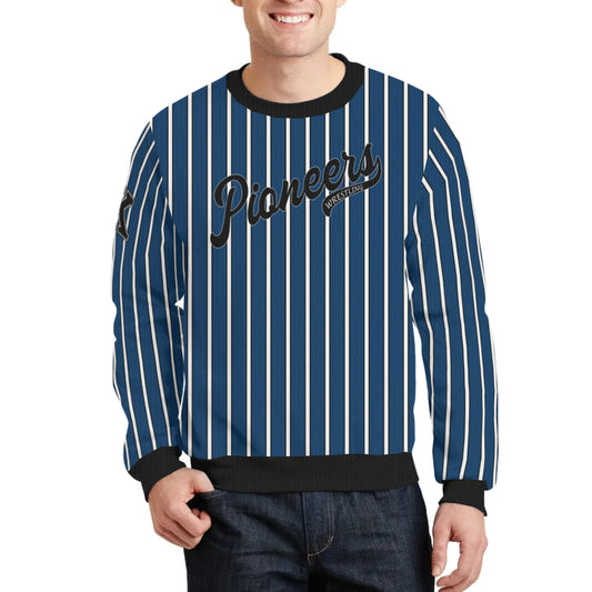 Pioneers Wrestling Pinstripe Crewneck (Royal Blue/White)