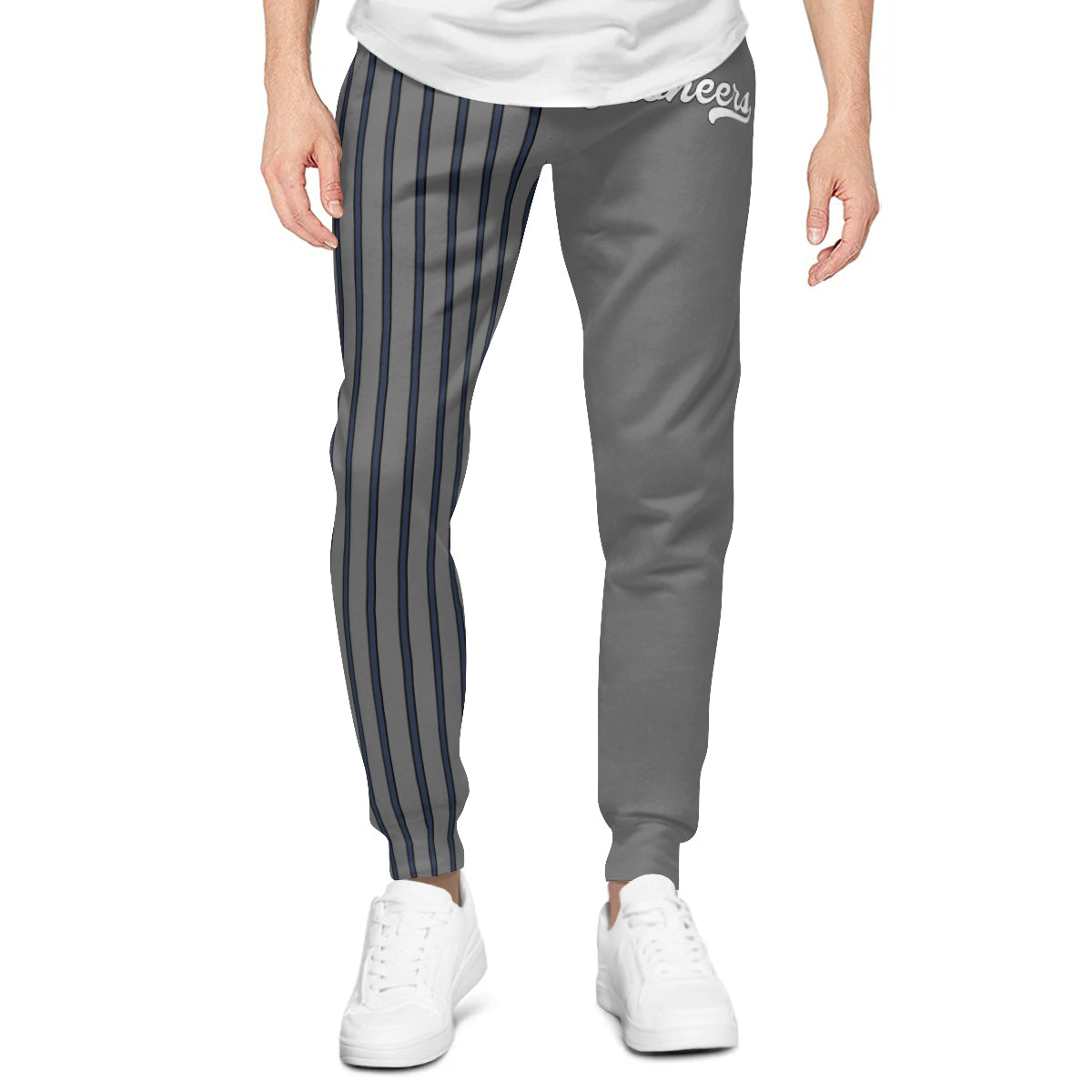 Grey with Blue Pinstripes Joggers