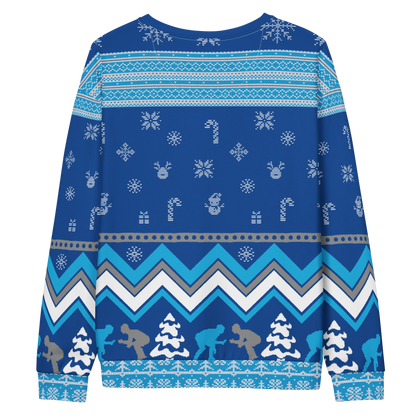 Favorite Season Is Wrestling Ugly Sweatshirt (Blue/Grey)