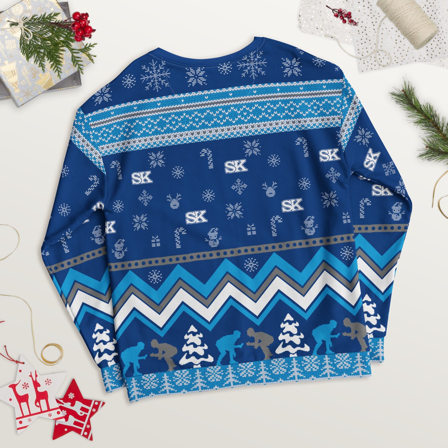 Pioneer Wrestling Ugly Sweater Polyester  Crewneck
