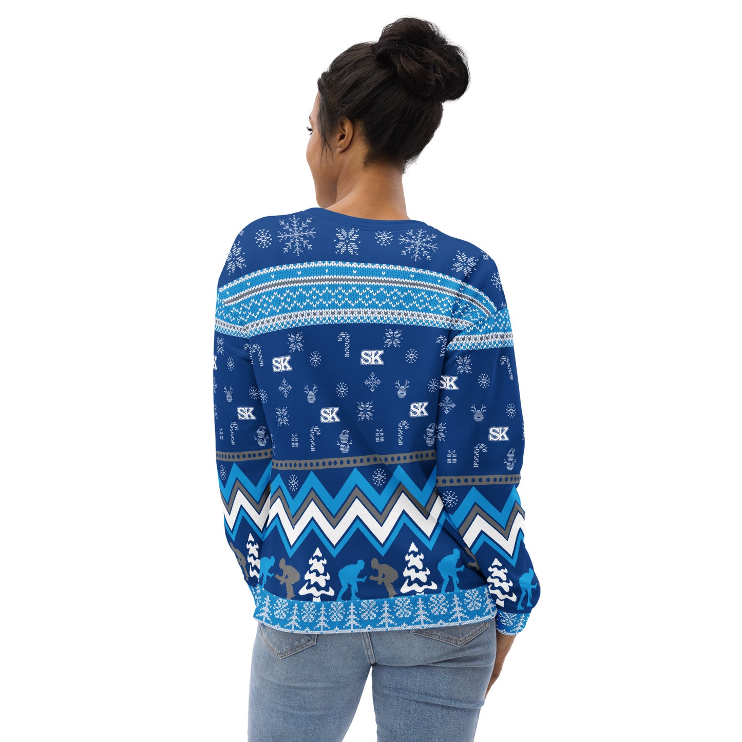 Pioneer Wrestling Ugly Sweater Polyester  Crewneck