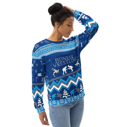Pioneer Wrestling Ugly Sweater Polyester  Crewneck