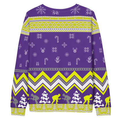Favorite Season Is Wrestling Ugly Sweatshirt (Purple/Gold)
