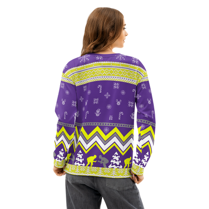 Favorite Season Is Wrestling Ugly Sweatshirt (Purple/Gold)