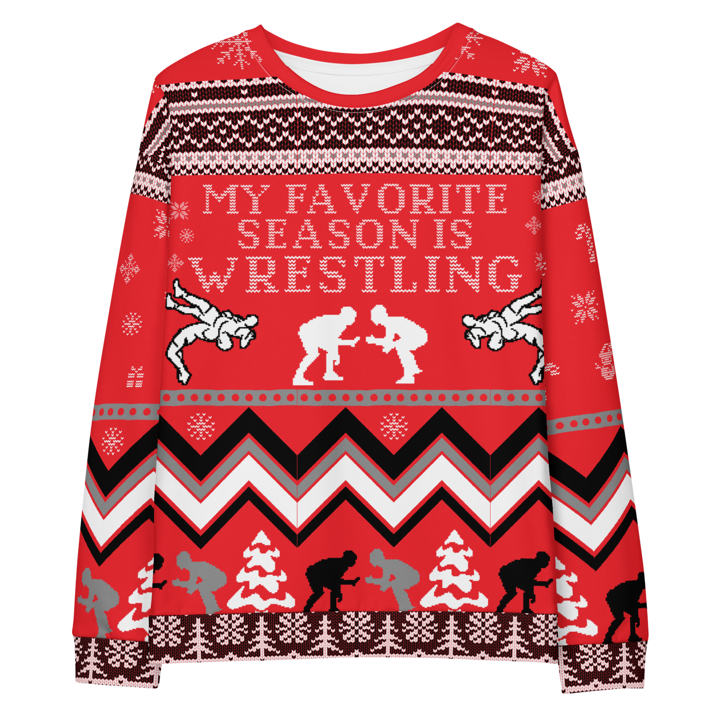 Favorite Season Is Wrestling Ugly Sweatshirt (Red/Black)