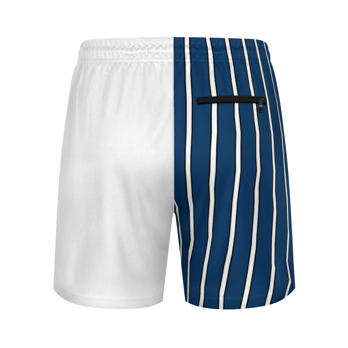 Blue with White Pinstripes Double Layer Shorts with Phone Pocket