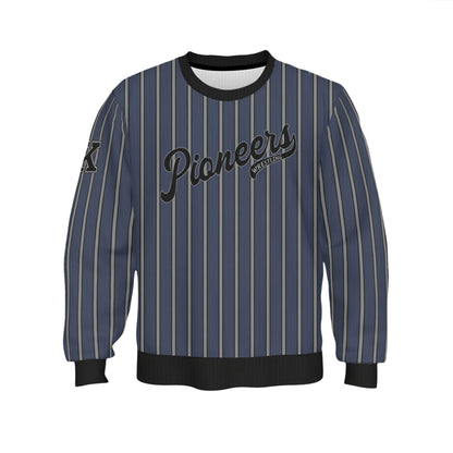 Pioneers Wrestling Pinstripe Crewneck (Navy/Grey)