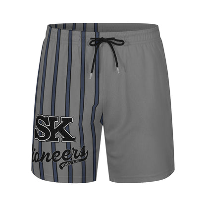 Grey& Navy Shorts with Spandex Underlayer